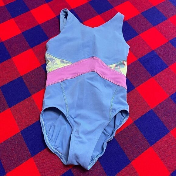 Ivivva Girls Blue Purple Green One Piece Bathing Suit Size 8